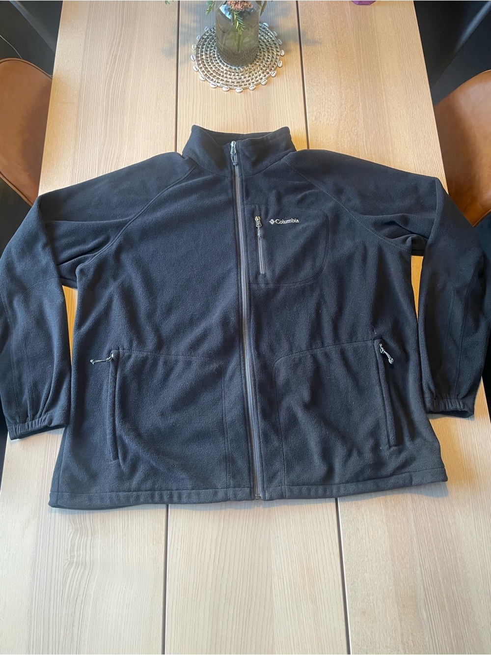 Columbia Men's Black Full-Zip Fleece Jacket 3x big and tall men’s Columbia coat
